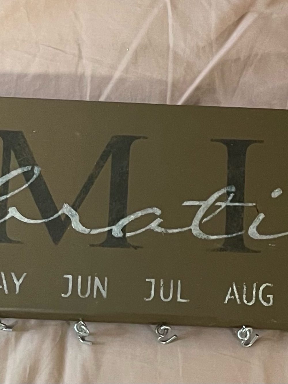 Wall Calendar Hook Board